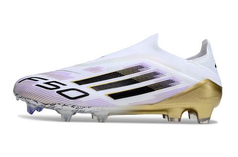 Adidas F50 Elite Laceless FG Road to Glory - Footwear White/Core Black/Gold Metallic