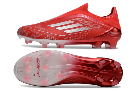 Adidas F50 Elite Laceless FG Firm Ground Soccer Cleats - Red/Silver