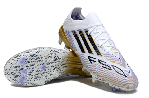 Adidas F50 Elite Laceless FG Road to Glory - Footwear White/Core Black/Gold Metallic