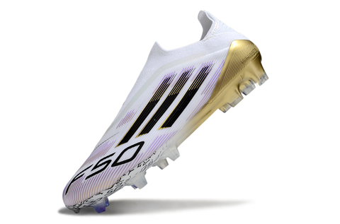 Adidas F50 Elite Laceless FG Road to Glory - Footwear White/Core Black/Gold Metallic