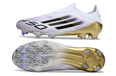 Adidas F50 Elite Laceless FG Road to Glory - Footwear White/Core Black/Gold Metallic